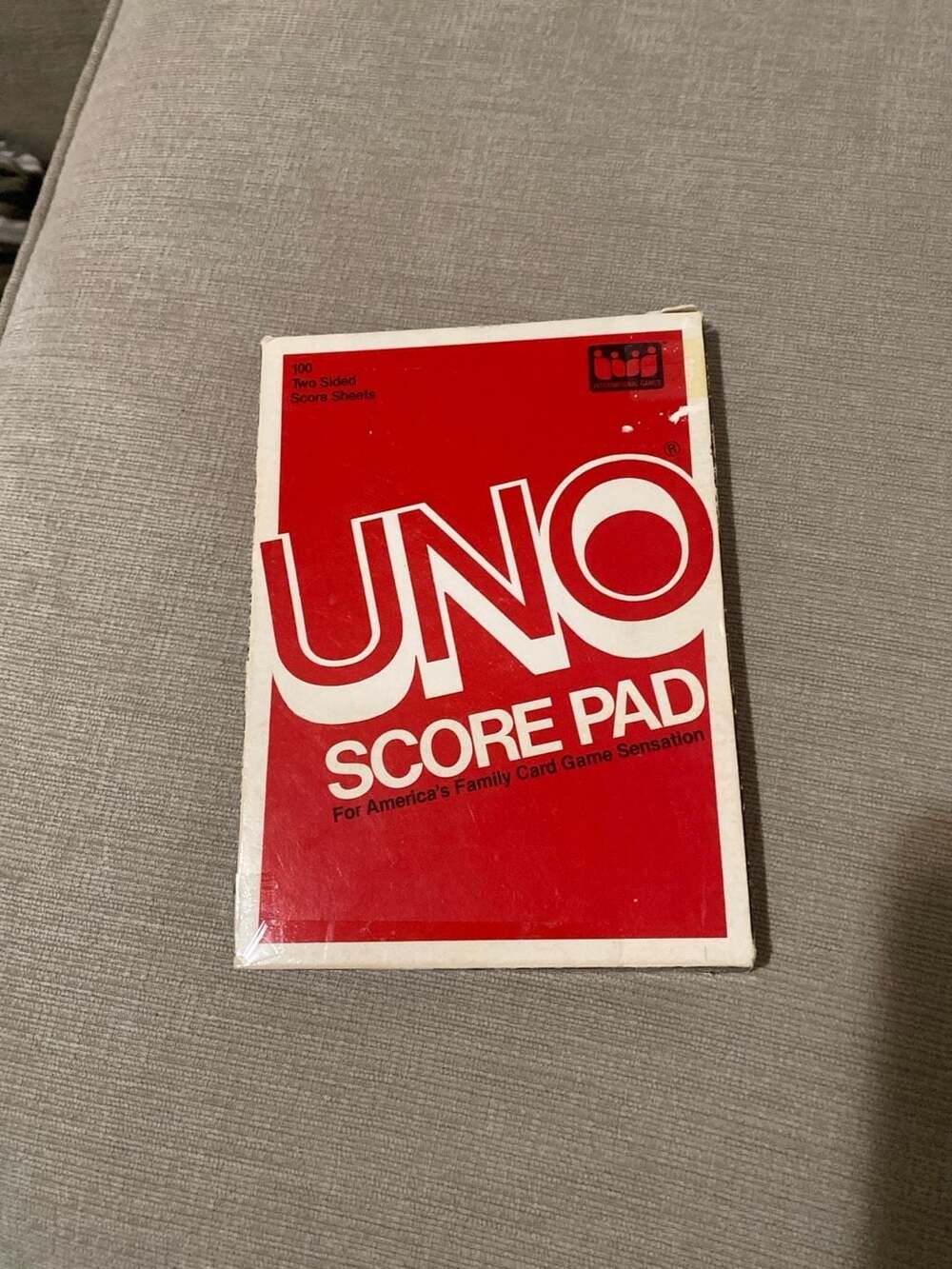 International Games Inc. Vintage UNO 100 Score Pad Sheets No. 4001 Two Sided Sco